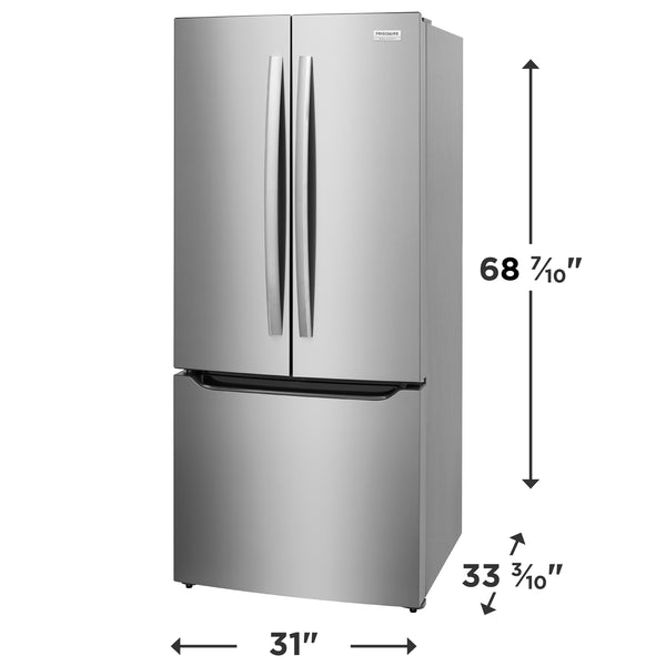 Frigidaire Gallery Standard-Depth 20-cu ft 3 -Door French Door Refrigerator with Ice Maker with Water Dispenser ( Smudge-Proof Stainless Steel ) ENERGY STAR Certified