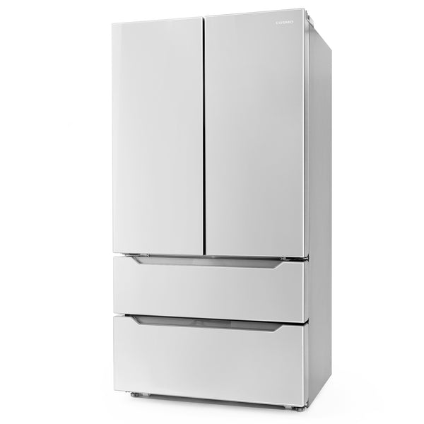 Cosmo Counter-Depth 22.5-cu ft 4 -Door French Door Refrigerator with Ice Maker ( Stainless steel ) ENERGY STAR Certified