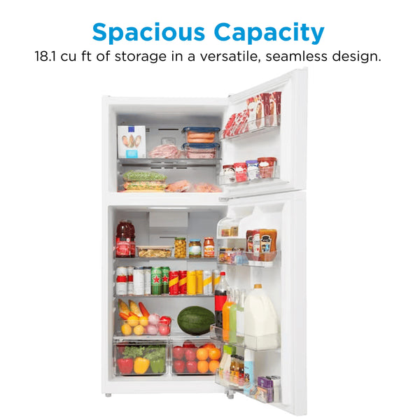 Midea Fingerprint Resistant 18.1-cu ft Top-Freezer Refrigerator ( White ) Garage Ready ENERGY STAR Certified