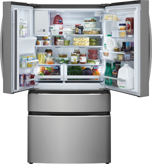 Frigidaire Gallery Standard-Depth 26.3-cu ft 4 -Door French Door Refrigerator with Ice Maker with Water and Ice Dispenser ( Fingerprint Resistant Stainless Steel ) ENERGY STAR Certified