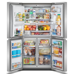Whirlpool Counter-Depth 19.2-cu ft 4 -Door French Door Refrigerator with Ice Maker with Water and Ice Dispenser ( Fingerprint Resistant Stainless Steel )