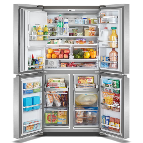 Whirlpool Counter-Depth 19.2-cu ft 4 -Door French Door Refrigerator with Ice Maker with Water and Ice Dispenser ( Fingerprint Resistant Stainless Steel )