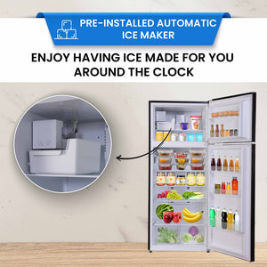 ConServ 18-cu ft Counter-Depth Top-Freezer Refrigerator with Ice Maker ( Black )