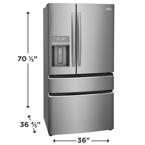 Frigidaire Gallery Standard-Depth 26.3-cu ft 4 -Door French Door Refrigerator with Ice Maker with Water and Ice Dispenser ( Fingerprint Resistant Stainless Steel ) ENERGY STAR Certified