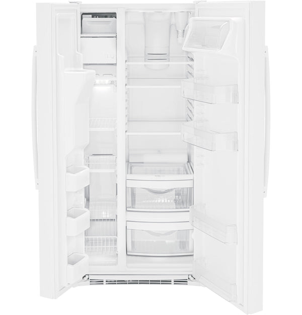GE 23-cu ft Side-by-Side Refrigerator with Ice Maker ,Water and Ice Dispenser ( White )