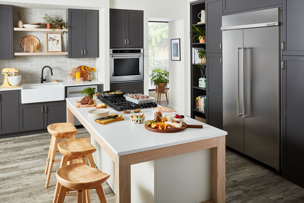 KitchenAid 25.5-cu ft Counter-Depth Side-by-Side Refrigerator Built-In ( Stainless Steel with PrintShield Finish )