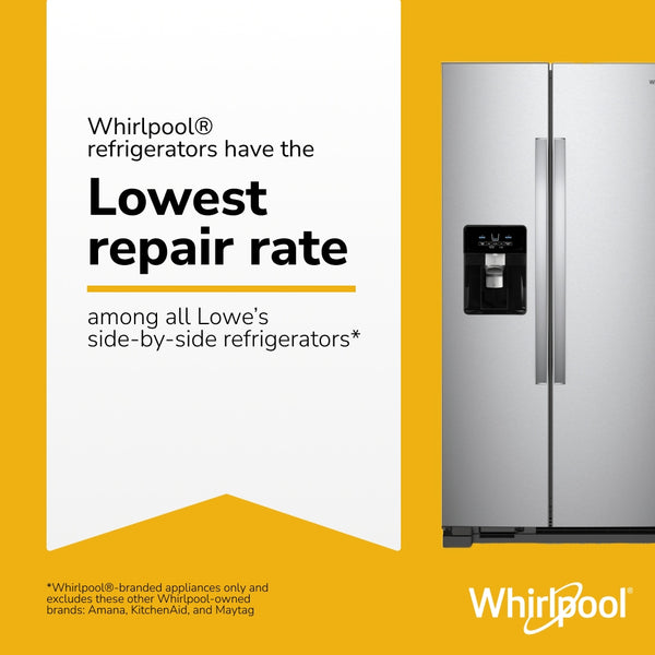 Whirlpool In-Door Can Caddy 21.4-cu ft Side-by-Side Refrigerator with Ice Maker ,Water and Ice Dispenser ( White )