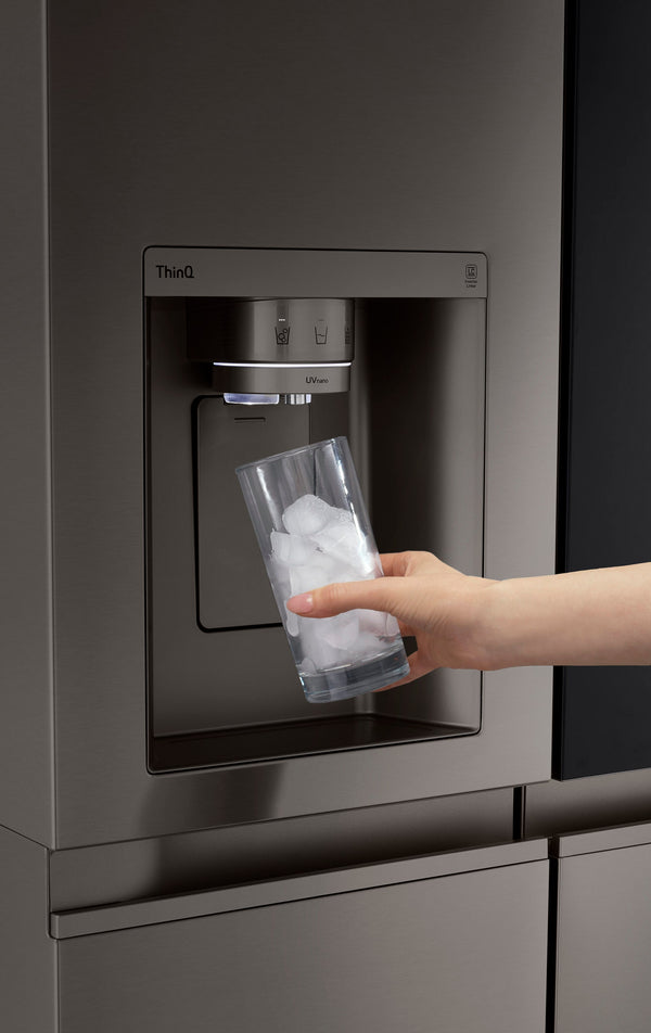 LG 27.1-cu ft Side-by-Side Refrigerator Smart Compatible with Ice Maker ,Water and Ice Dispenser ( PrintProof Black Stainless Steel ) ENERGY STAR Certified