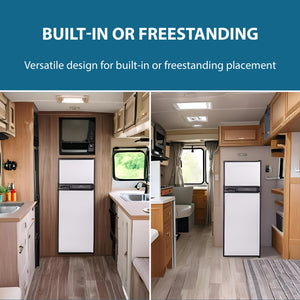 Equator Advanced Appliances RV 12V/DC OFF-GRID 10-cu ft Counter-Depth Top-Freezer Refrigerator Built-In ( Stainless )