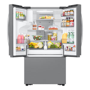 Samsung Standard-Depth Mega Capacity 30.5-cu ft 3 -Door Smart Compatible French Door Refrigerator Triple with Water and Ice Dispenser ( Fingerprint Resistant Stainless Steel ) ENERGY STAR Certified
