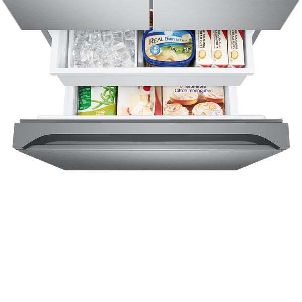 Samsung Counter-Depth 17.5-cu ft 3 -Door Smart Compatible French Door Refrigerator with Ice Maker ( Fingerprint Resistant Stainless Steel ) ENERGY STAR Certified