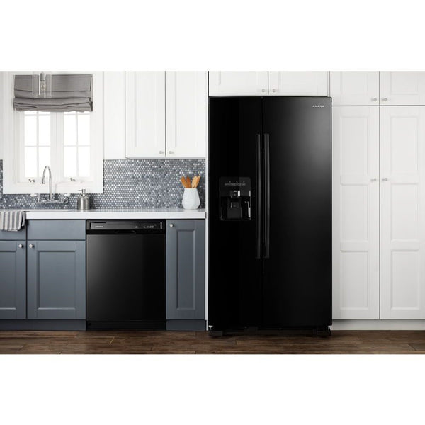 Amana 21.4-cu ft Side-by-Side Refrigerator with Ice Maker ,Water and Ice Dispenser ( Black )
