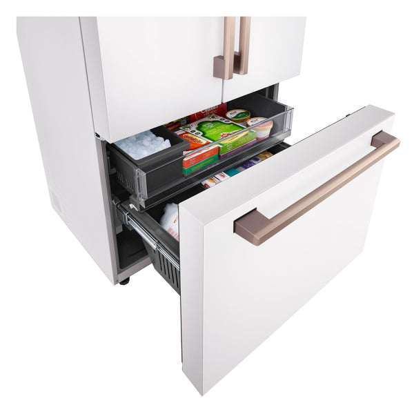 LG STUDIO Counter-Depth 26.5-cu ft 3 -Door Smart Compatible French Door Refrigerator with Ice Maker with Water Dispenser ( Essence White ) ENERGY STAR Certified