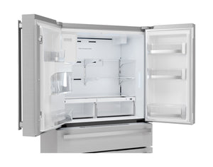 Sharp Counter-Depth 21.6-cu ft 4 -Door French Door Refrigerator with Ice Maker with Water and Ice Dispenser ( Stainless Steel ) ENERGY STAR Certified