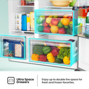 Hisense 29.1-cu ft Side-by-Side Refrigerator with Ice Maker ,Water and Ice Dispenser ( Stainless steel )