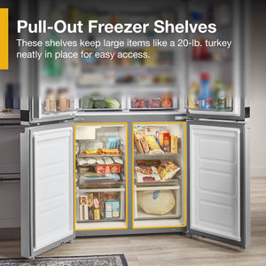 Whirlpool Counter-Depth 19.4-cu ft 4 -Door French Door Refrigerator with Ice Maker ( Fingerprint-Resistant Stainless Finish ) ENERGY STAR Certified