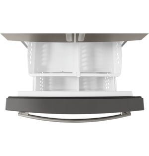 GE Standard-Depth 25.6-cu ft 3 -Door French Door Refrigerator with Ice Maker with Water and Ice Dispenser ( Slate ) ENERGY STAR Certified