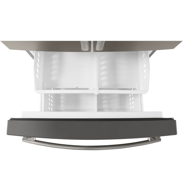 GE Standard-Depth 25.6-cu ft 3 -Door French Door Refrigerator with Ice Maker with Water and Ice Dispenser ( Slate ) ENERGY STAR Certified