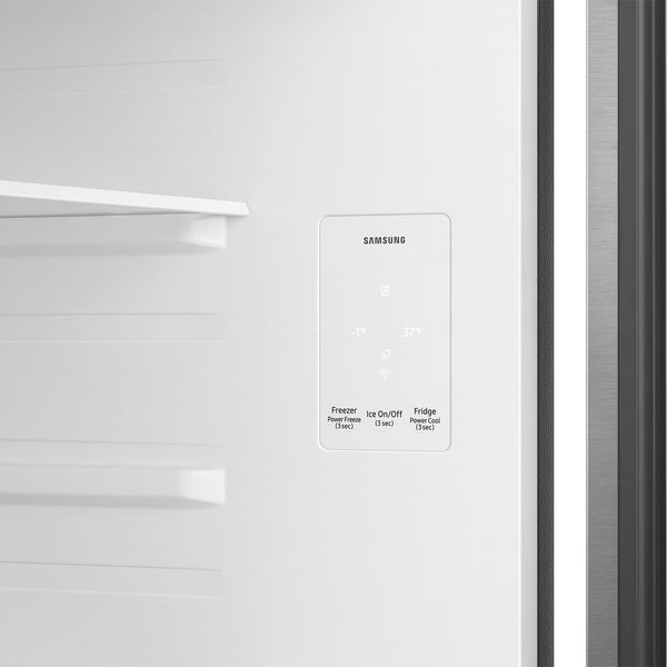 Samsung Garage Ready 17.5-cu ft Top-Freezer Refrigerator Smart Compatible with Ice Maker ( Fingerprint Resistant Stainless Steel ) Garage Ready ENERGY STAR Certified
