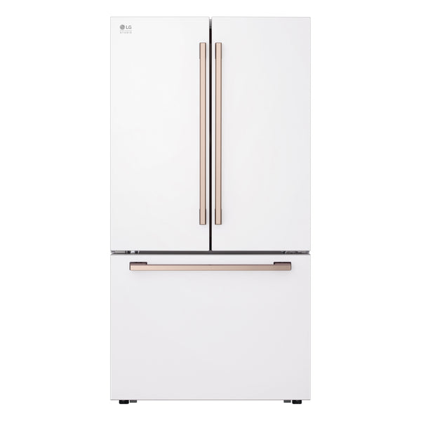 LG STUDIO Counter-Depth 26.5-cu ft 3 -Door Smart Compatible French Door Refrigerator with Ice Maker with Water Dispenser ( Essence White ) ENERGY STAR Certified
