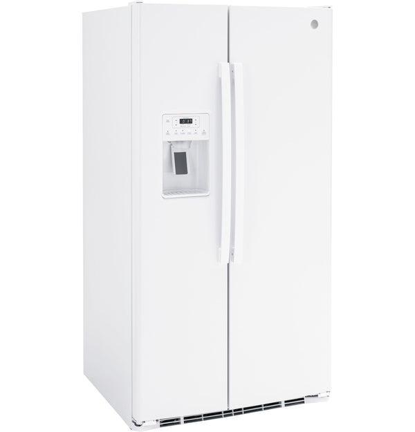 GE 25.3-cu ft Side-by-Side Refrigerator with Ice Maker ,Water and Ice Dispenser ( White ) ENERGY STAR Certified
