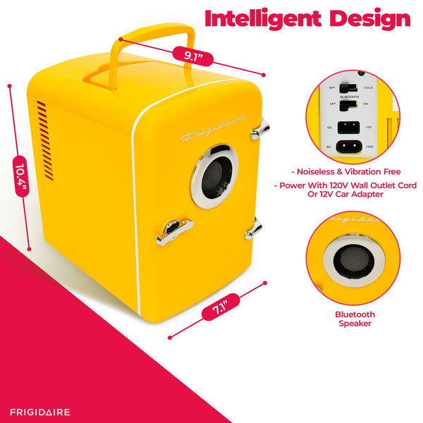 Frigidaire Built-in Bluetooth Speaker 0.3-cu ft Mini Fridge ( Yellow ) Garage Ready