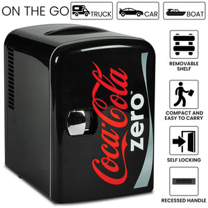 Coca-Cola Coke Zero 6 Can Portable 4L Cooler/Warmer 0.14-cu ft ( Black, Red )