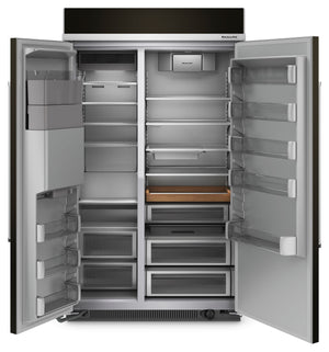 KitchenAid 25.1-cu ft Counter-Depth Side-by-Side Refrigerator Built-In ,Water and Ice Dispenser ( Black Stainless Steel with PrintShield Finish ) ENERGY STAR Certified