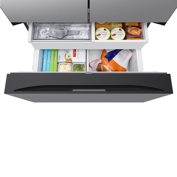 Samsung Bespoke Counter-Depth 24-cu ft 3 -Door Smart Compatible French Door Refrigerator with Dual Ice Maker with Water Dispenser ( Stainless Steel - All Panels ) ENERGY STAR Certified