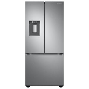 Samsung Standard-Depth 22-cu ft 3 -Door Smart Compatible French Door Refrigerator with Ice Maker with Water Dispenser ( Fingerprint Resistant Stainless Steel ) ENERGY STAR Certified