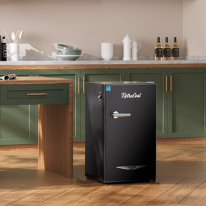 Upstreman 3.2-cu ft Retro Mini Fridge(Black)ENERGY STAR