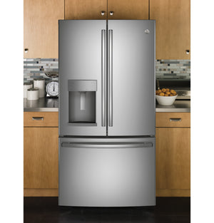 GE Standard-Depth 27.7-cu ft 3 -Door French Door Refrigerator with Ice Maker with Water and Ice Dispenser ( Stainless Steel ) ENERGY STAR Certified