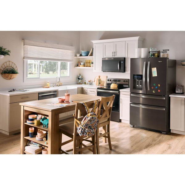 Whirlpool Standard-Depth 24.5-cu ft 4 -Door French Door Refrigerator with Ice Maker with Water and Ice Dispenser ( Black Stainless Steel ) ENERGY STAR Certified