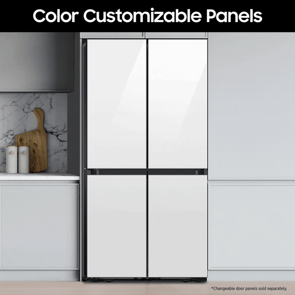 Samsung Bespoke Standard-Depth Beverage Center 28.6-cu ft 4 -Door Smart Compatible French Door Refrigerator with Dual Ice Maker with Water Dispenser and Door within Door ( Stainless steel ) ENERGY STAR Certified