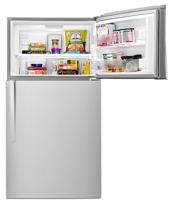 Whirlpool 21.3-cu ft Top-Freezer Refrigerator ( Monochromatic Stainless Steel )