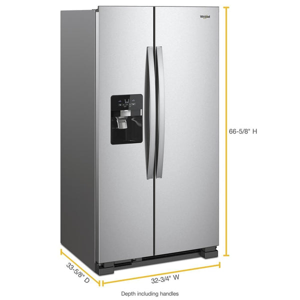 Whirlpool 21.4-cu ft Side-by-Side Refrigerator with Ice Maker ,Water and Ice Dispenser ( Stainless Steel ) ENERGY STAR Certified