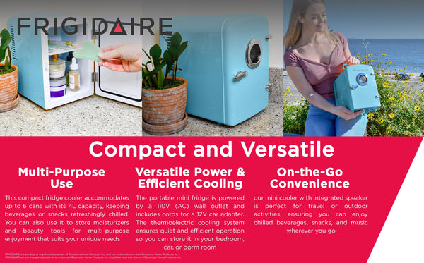 Frigidaire Built-in Bluetooth Speaker 0.3-cu ft Mini Fridge ( Blue ) Garage Ready