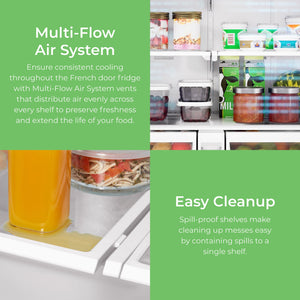 Kenmore Standard-Depth 28.6-cu ft 3 -Door French Door Refrigerator with Ice Maker with Water and Ice Dispenser ( Stainless steel ) ENERGY STAR Certified