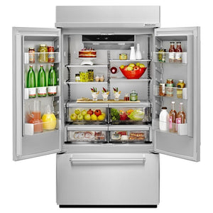 KitchenAid Standard-Depth 24.2-cu ft 3 -Door Built-In French Door Refrigerator with Ice Maker ( Stainless steel ) ENERGY STAR Certified