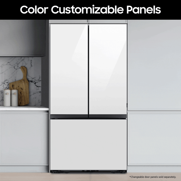 Samsung Bespoke Standard-Depth 30.1-cu ft 3 -Door Smart Compatible French Door Refrigerator with Dual Ice Maker with Water Dispenser ( Stainless Steel - All Panels ) ENERGY STAR Certified