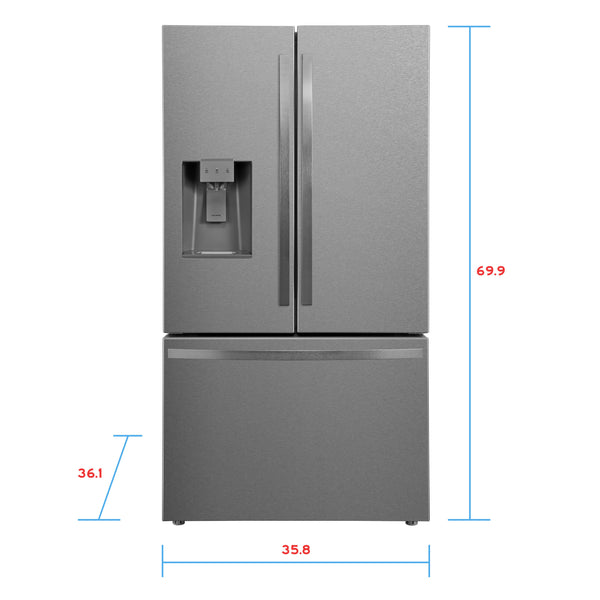 Kenmore Standard-Depth 28.6-cu ft 3 -Door French Door Refrigerator with Ice Maker with Water and Ice Dispenser ( Stainless steel ) ENERGY STAR Certified
