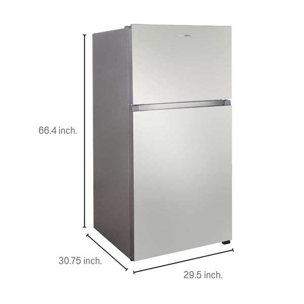 ConServ Reversible Door with Built-in Ice Maker 18-cu ft Top-Freezer Refrigerator with Ice Maker ( Stainless ) ENERGY STAR Certified