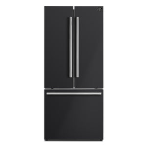 FORNO Counter-Depth Espresso Gallipoli 17.5-cu ft 3 -Door French Door Refrigerator with Ice Maker with Ice Dispenser ( Black ) ENERGY STAR Certified