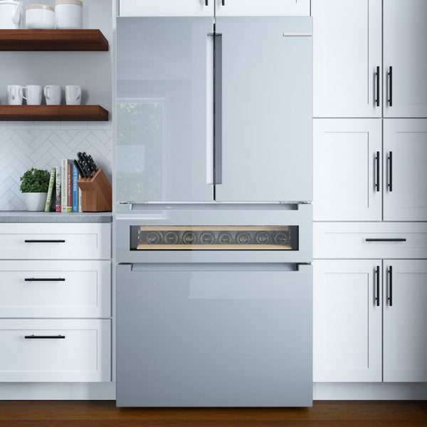 Bosch Counter-Depth 800 Series 21-cu ft 4 -Door French Door Refrigerator with Ice Maker ( Stainless steel ) ENERGY STAR Certified