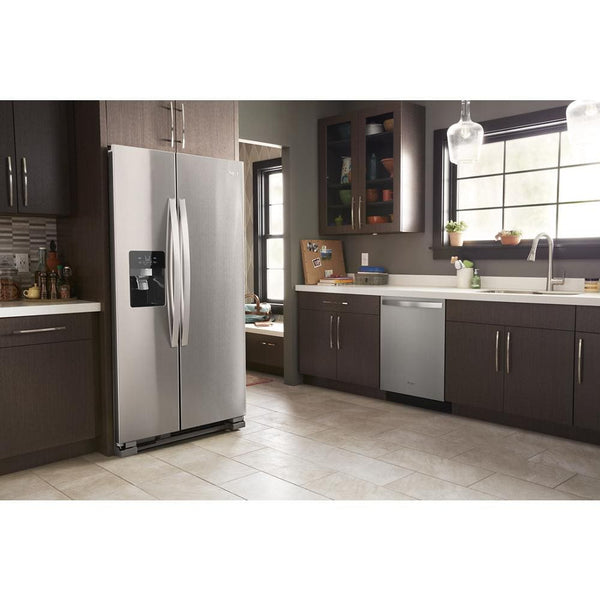 Whirlpool 24.5-cu ft Side-by-Side Refrigerator with Ice Maker ,Water and Ice Dispenser ( Fingerprint Resistant Stainless Steel )