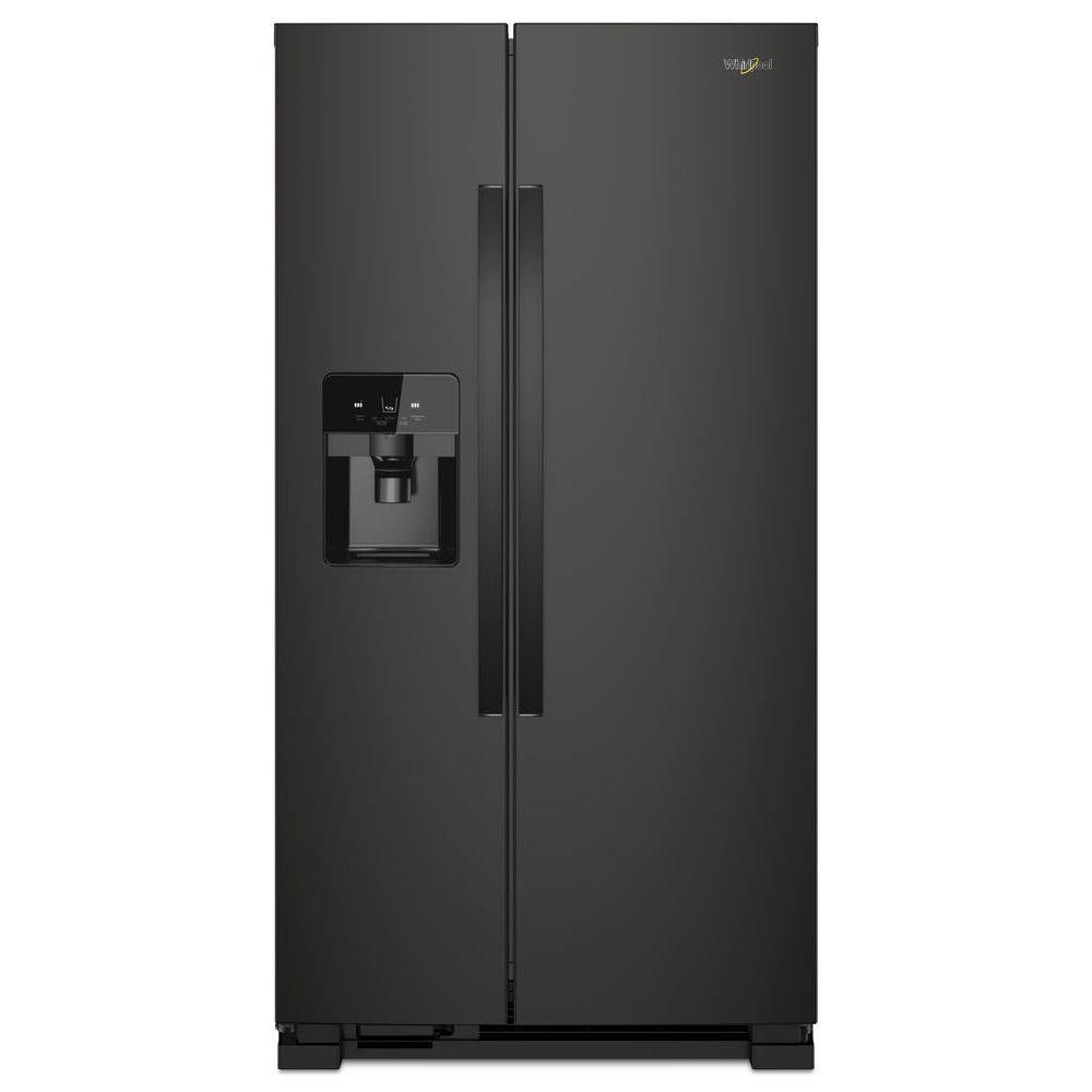 Whirlpool 24.5-cu ft Side-by-Side Refrigerator with Ice Maker ,Water and Ice Dispenser ( Black )