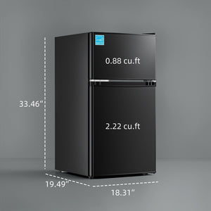 Upstreman 3.1-cu ft Mini Fridge with Freezer(Black)ENERGY STAR