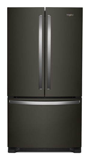 Whirlpool Counter-Depth 20-cu ft 3 -Door French Door Refrigerator with Ice Maker ( Black Stainless Steel ) ENERGY STAR Certified