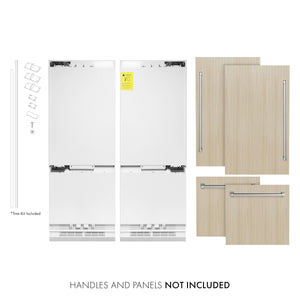 ZLINE KITCHEN & BATH Counter-Depth Autograph Edition 32.2-cu ft Built-In French Door Refrigerator with Ice Maker with Water Dispenser Custom Panel Ready ) ENERGY STAR Certified