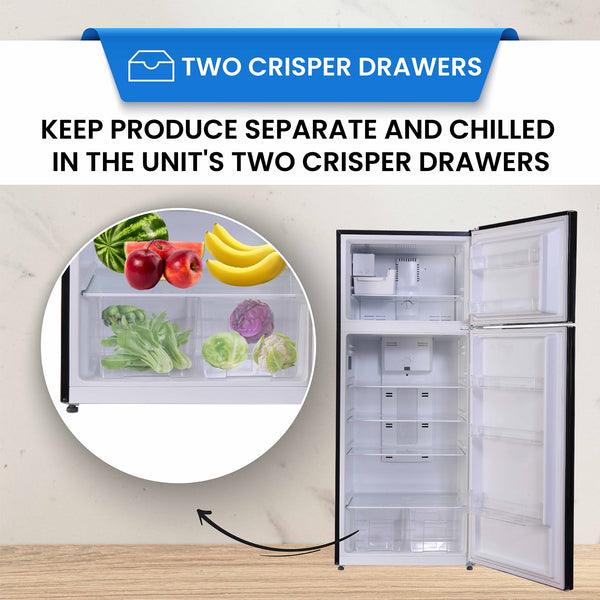 ConServ 18-cu ft Counter-Depth Top-Freezer Refrigerator with Ice Maker ( Black )